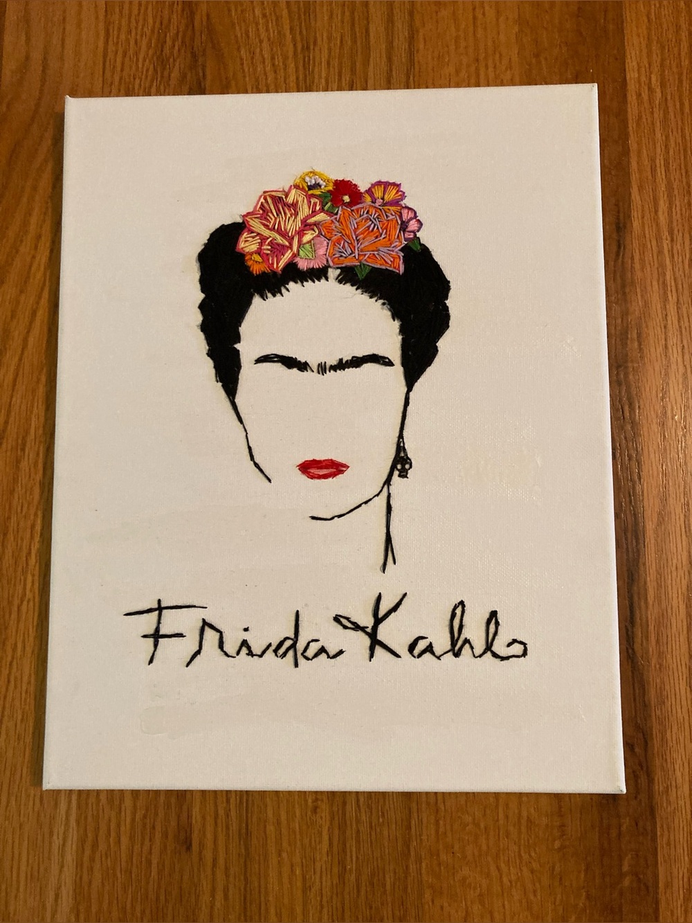 New canvas hand embroidered Frida